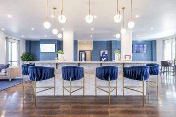 Luxurious resident social lounge with hdtv entertainment